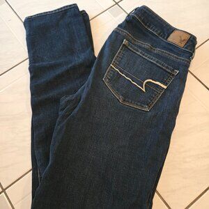 American Eagle Super Skinny Stretch Jeans Dark Wash 10 Long
